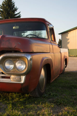 1959 Red Ford F-100 Standard Cab Pickup