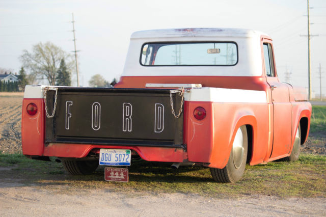 1959 Red Ford F-100 Standard Cab Pickup