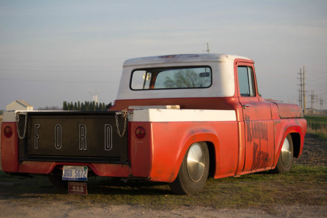 1959 Red Ford F-100 Standard Cab Pickup