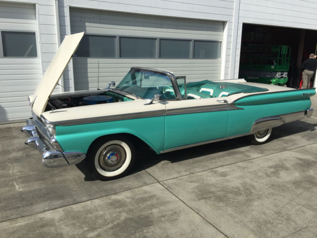 1959 Indian Turquoise & White Ford Galaxie Convertible