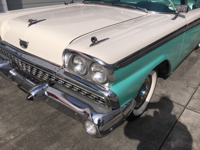 1959 Indian Turquoise & White Ford Galaxie Convertible