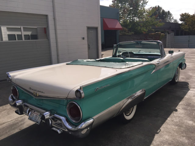1959 Indian Turquoise & White Ford Galaxie Convertible