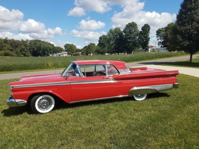 1959 Red Ford Galaxie Convertible