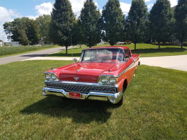 1959 Red Ford Galaxie Convertible