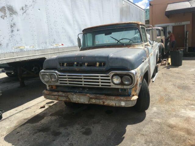 1959 Black Ford F-100 truck
