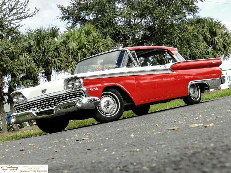 1959 Red Ford Fairlane Hardtop