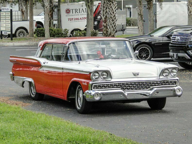 1959 Red Ford Fairlane Hardtop