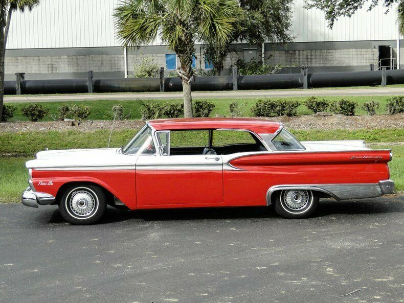 1959 Red Ford Fairlane Hardtop