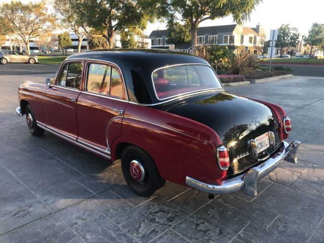 1959 Red/ Black Mercedes-Benz 200-Series Sedan