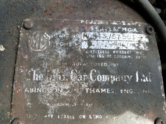 1959 Yellow MG MGA Convertible