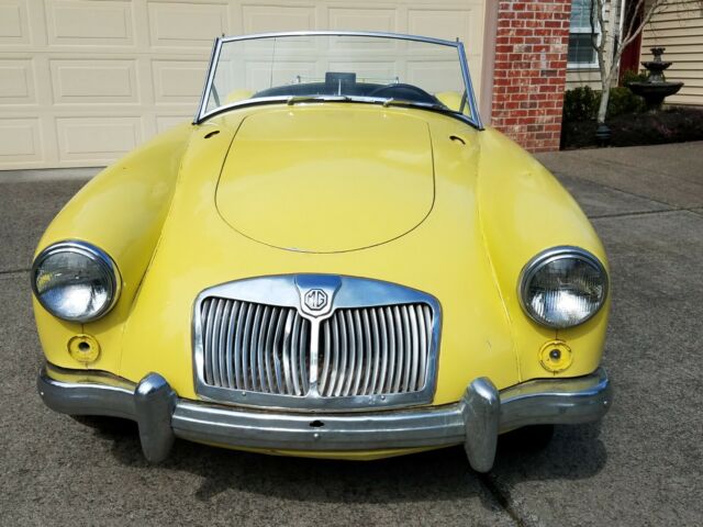 1959 Yellow MG MGA Convertible