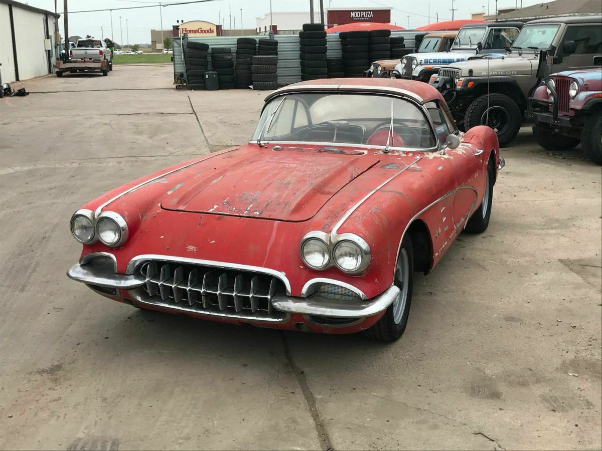 1959 Red Chevrolet Corvette Convertible