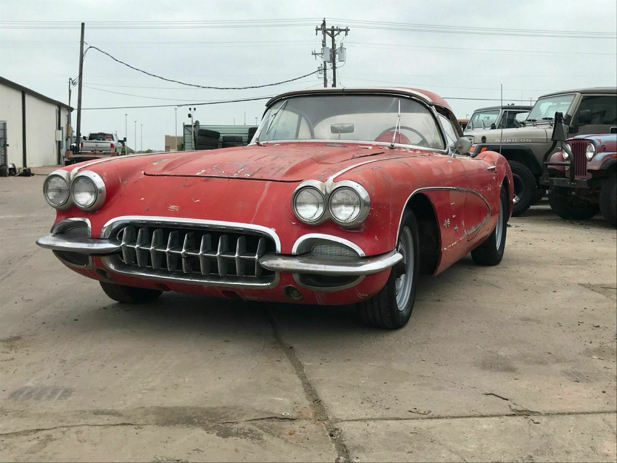 1959 Red Chevrolet Corvette Convertible