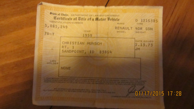 1959 Red Renault Other 4 door