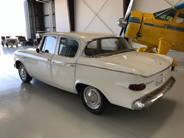 1959 White Studebaker Lark Sedan