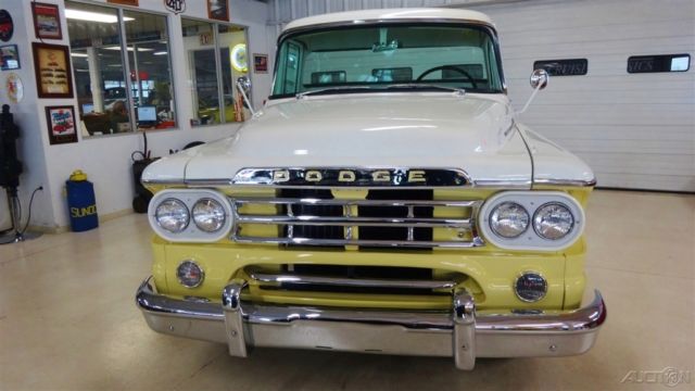 1959 White Dodge Sweptside Pickup Pickup Truck