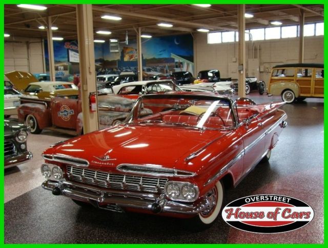 1959 Red Chevrolet Impala Convertible