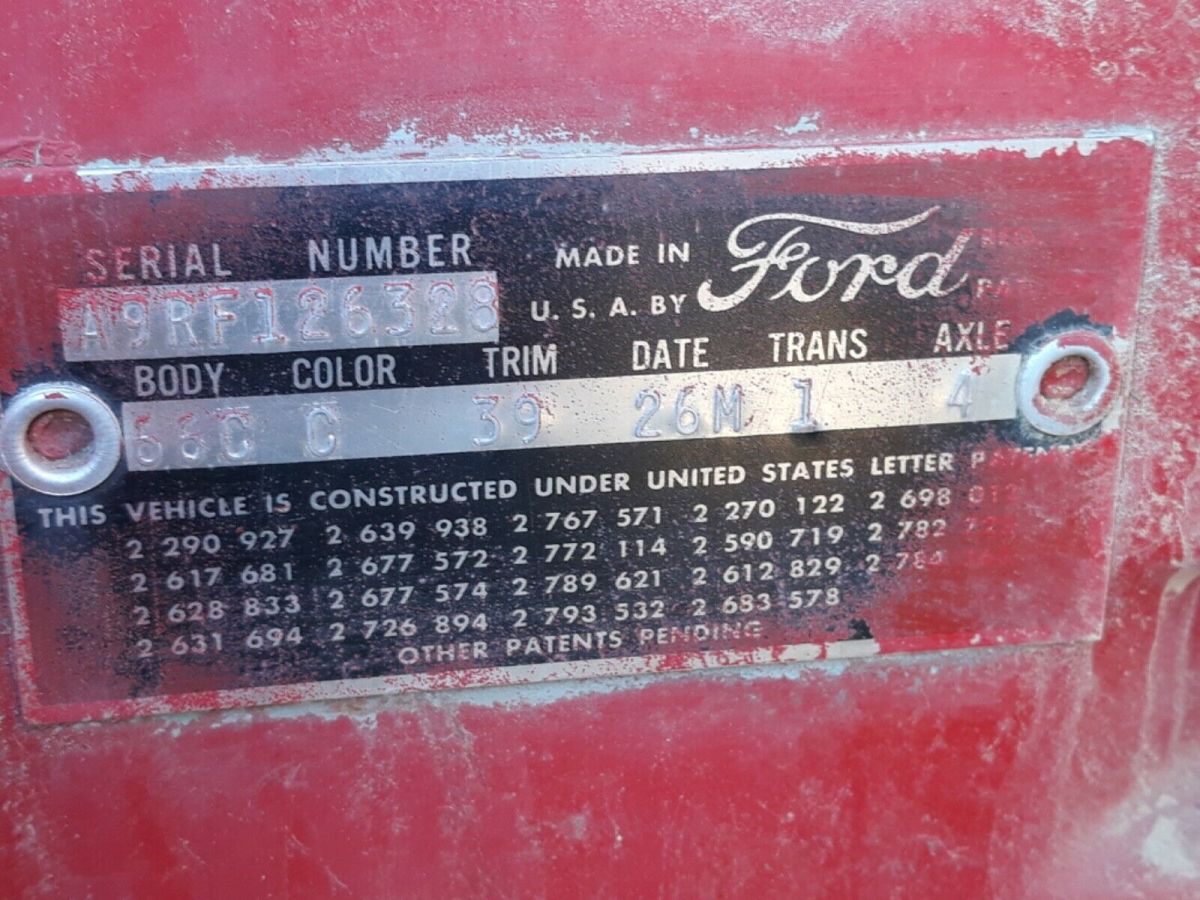 1959 Orange Ford Ranchero Cab & Chassis