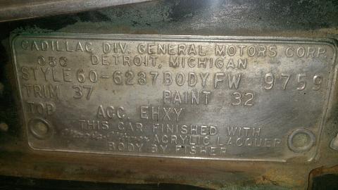 1960 WHITE/TURQUOISE Cadillac Other U/K