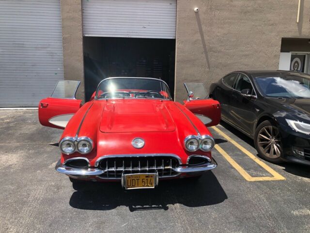 1960 Red Chevrolet Corvette Convertible