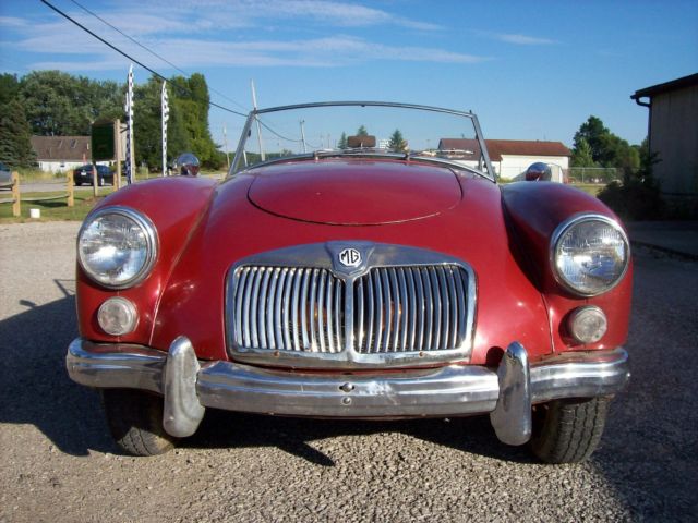 1960 Burgundy MG MGA Convertible