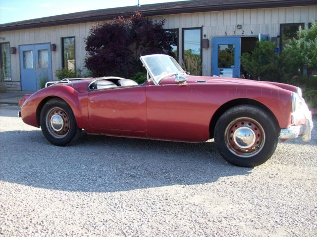 1960 Burgundy MG MGA Convertible