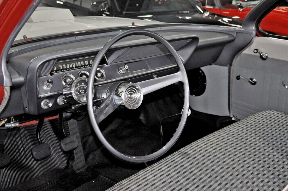 1961 Burgundy Chevrolet Biscayne Coupe