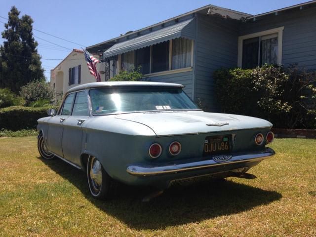 19610000 Blue Chevrolet Corvair Sedan