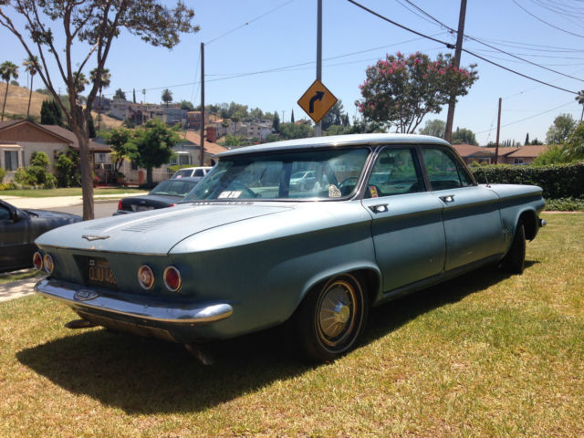 19610000 Blue Chevrolet Corvair Sedan
