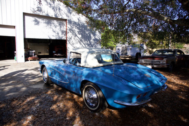 1961 Blue Chevrolet Corvette Convertible