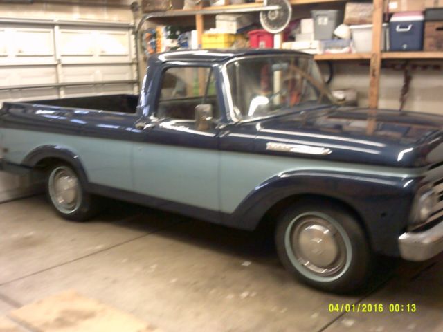 1961 Blue Ford F-100 unibody