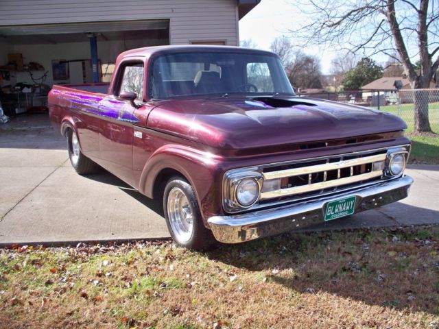 1961 Burgundy Ford F-100 Cab & Chassis