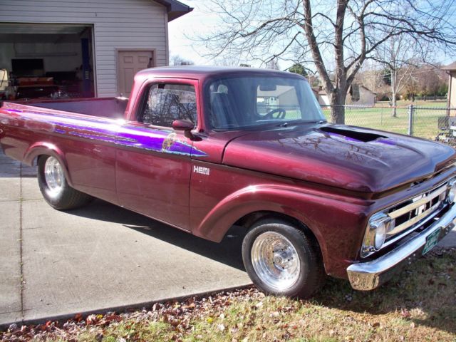 1961 Burgundy Ford F-100 Cab & Chassis