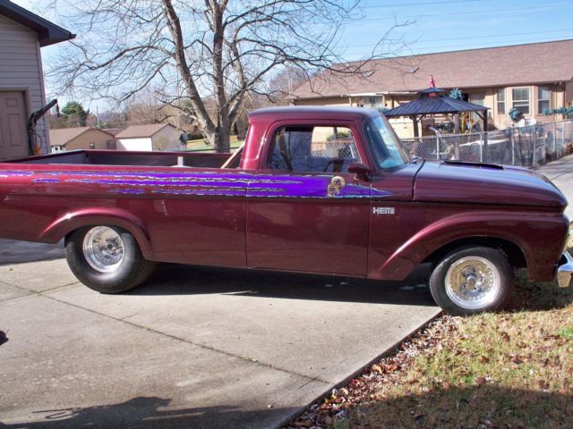 1961 Burgundy Ford F-100 Cab & Chassis