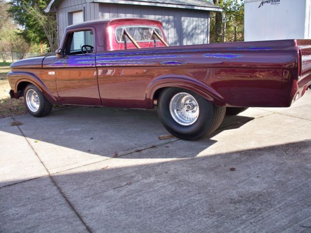 1961 Burgundy Ford F-100 Cab & Chassis