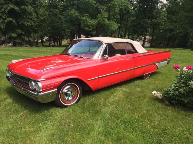 1961 Red Ford Galaxie Convertible