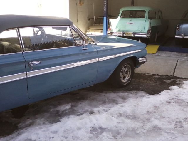 1961 Blue Chevrolet Impala 2 door convertible