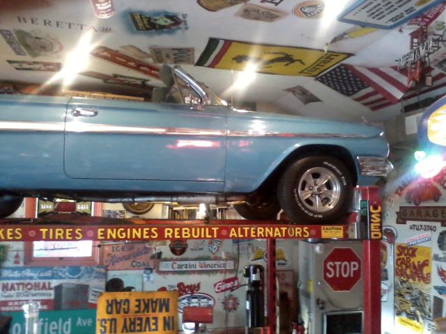 1961 Blue Chevrolet Impala 2 door convertible