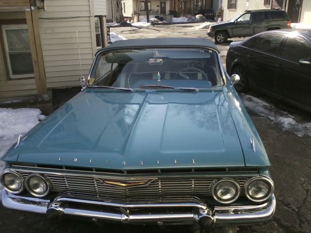1961 Blue Chevrolet Impala 2 door convertible
