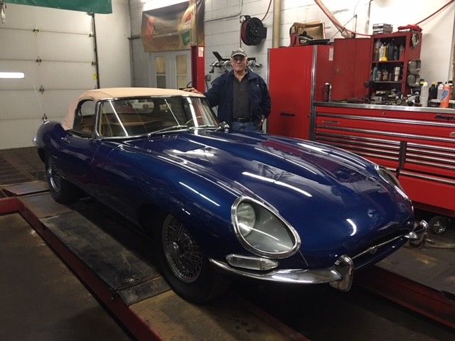 1961 Blue Jaguar E-Type Convertible