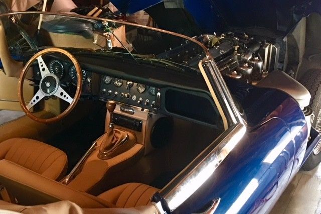 1961 Blue Jaguar E-Type Convertible