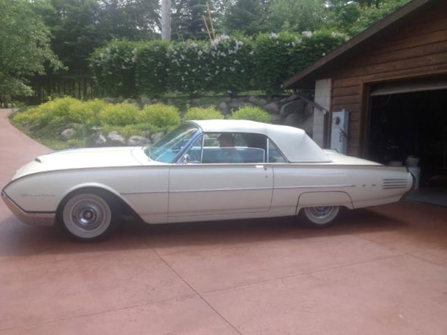 1961 White Ford Thunderbird Convertible