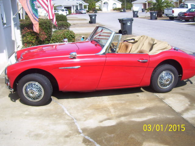 1962 Red Austin Healey 3000 Convertible