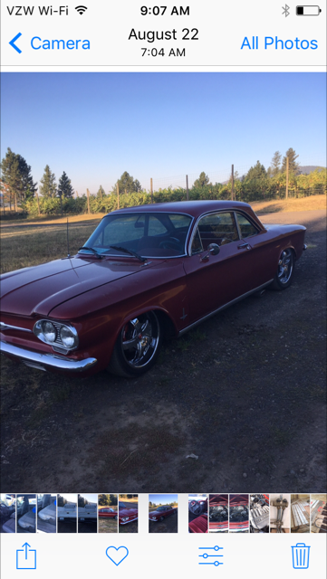 1962 Red Chevrolet Corvair Coupe