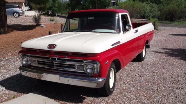 1962 Red & White Ford F-100 Intergrated / Unibody