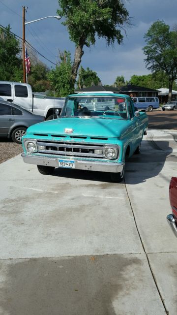 1962 Turquoise Ford F-100 Standard Cab Pickup