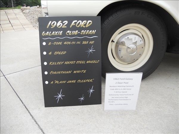 1962 White Ford Galaxie Two door post