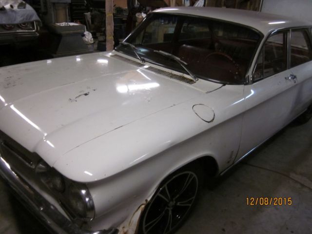1962 White Chevrolet Corvair Sedan