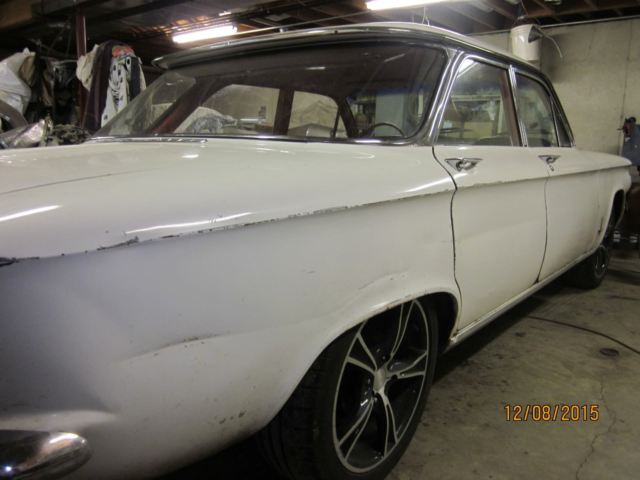 1962 White Chevrolet Corvair Sedan
