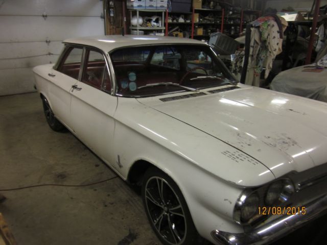 1962 White Chevrolet Corvair Sedan